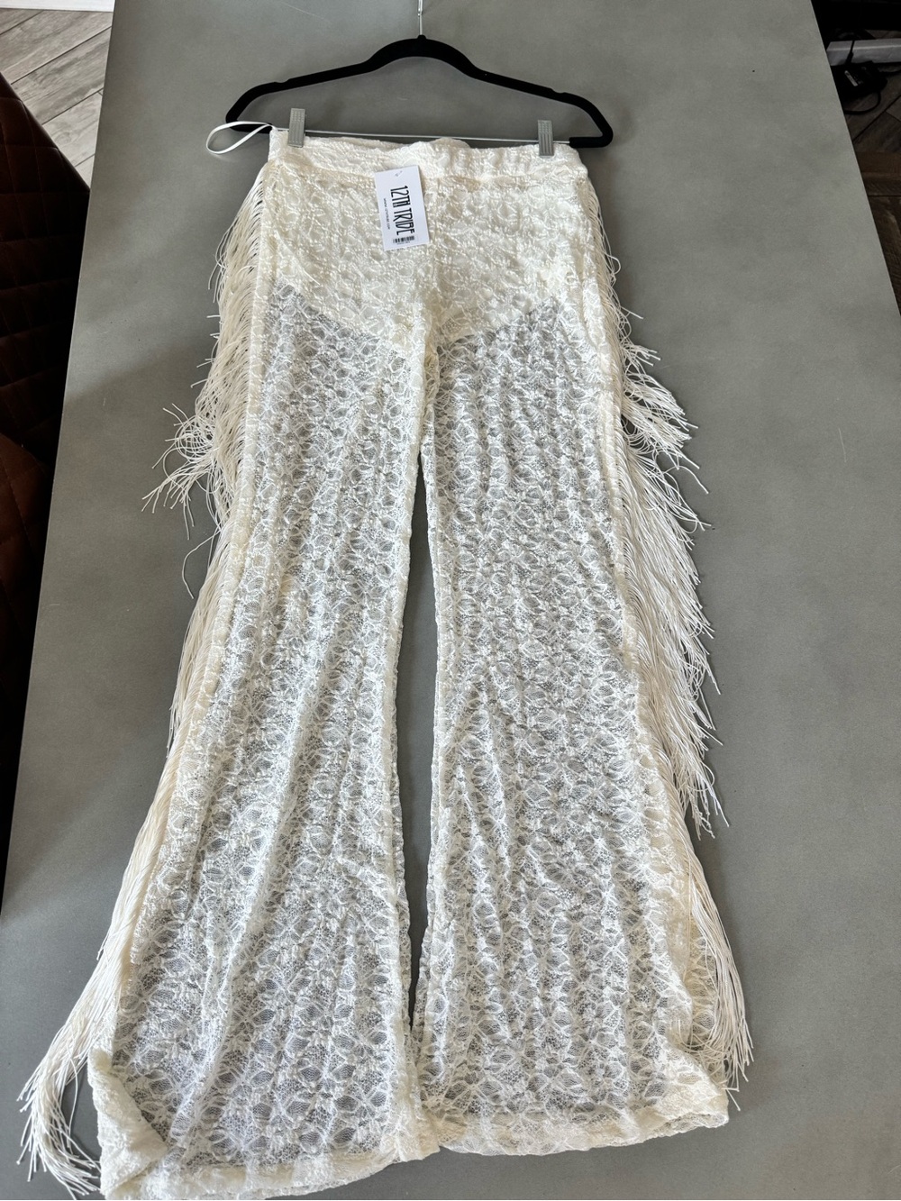 12th Tribe Happy Hour Cream Fringe Pants Size M PRE-ORDER LATE MAY 2026M - Picture 4 of 6